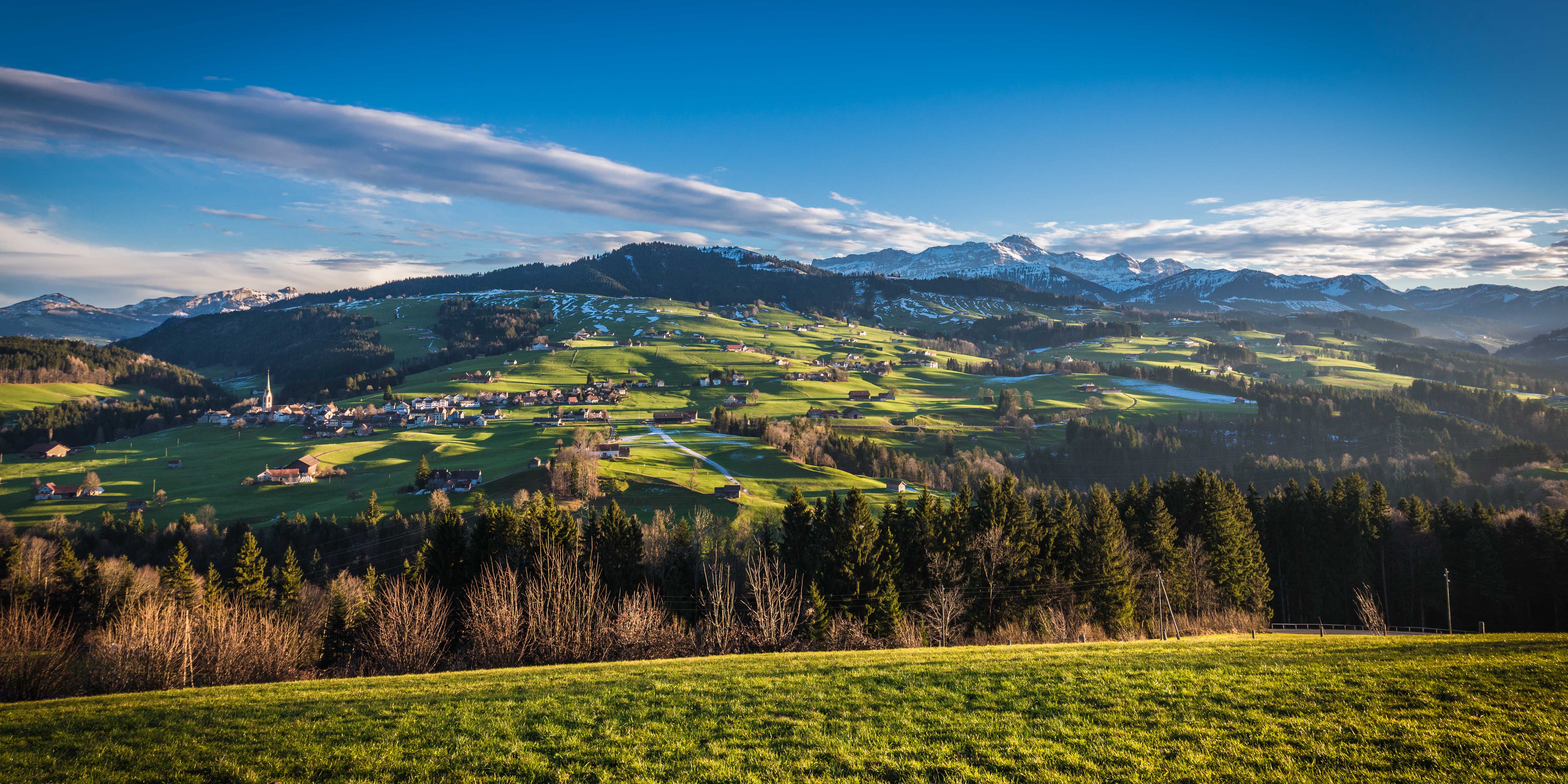 Säntis bis Hundwilerhöhe mit Dorf Hundwil